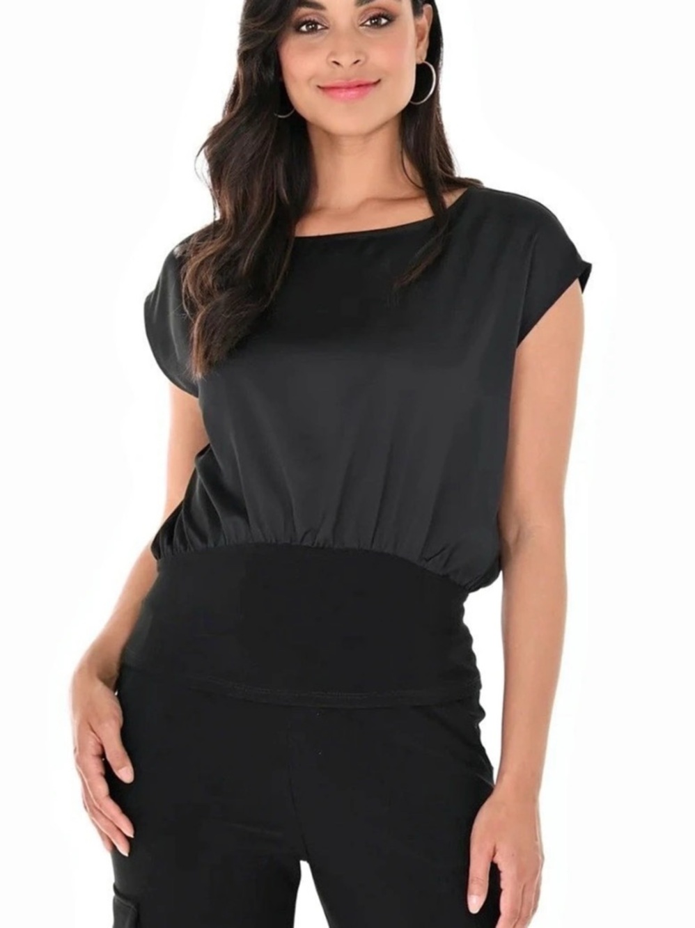 Black Short Sleeve Blouse Like New